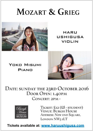 Mozart & Grieg Concert 23rd October 2016